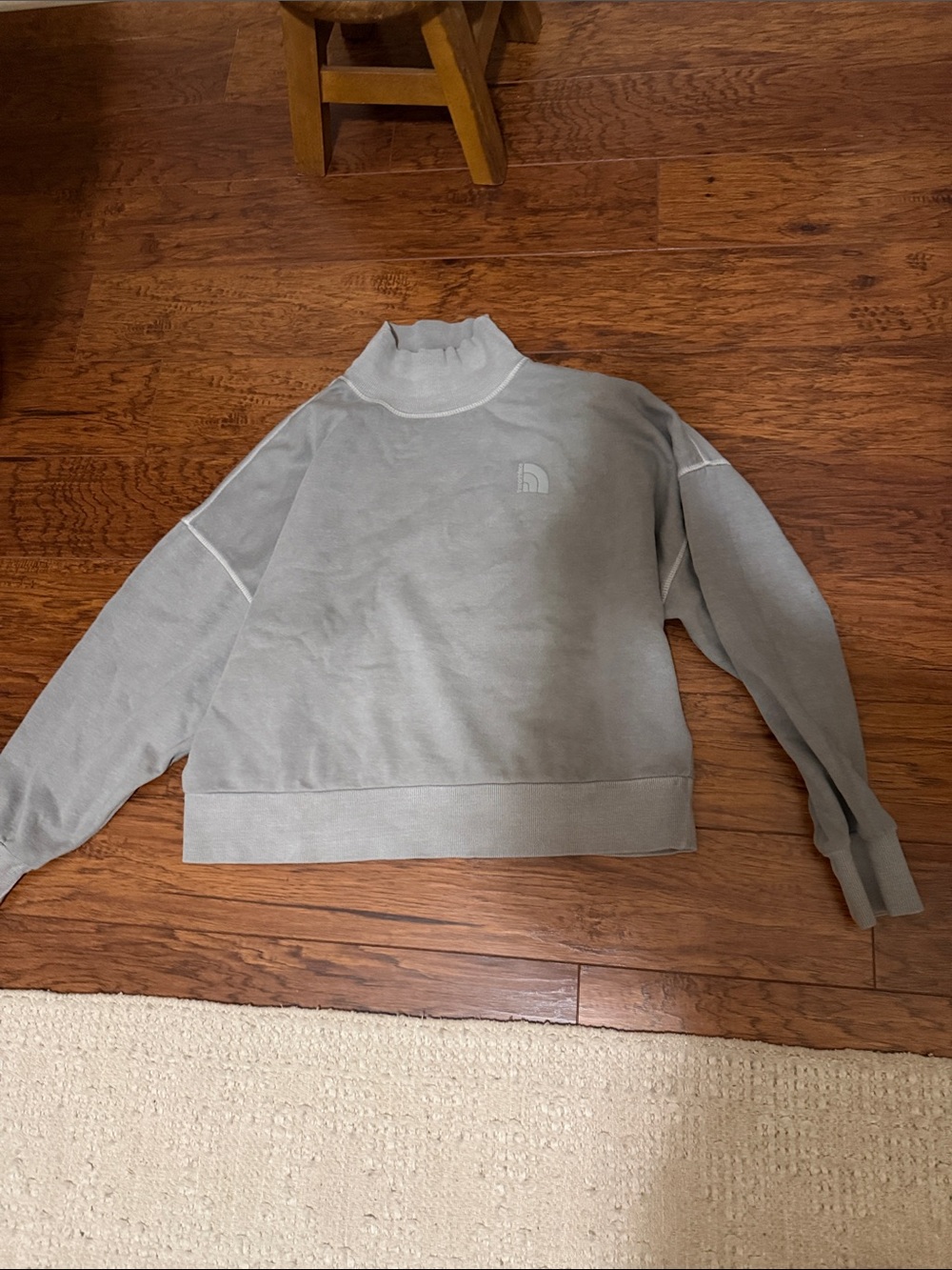 The North Face Light Gray Crewneck Mock-Neck Sweater